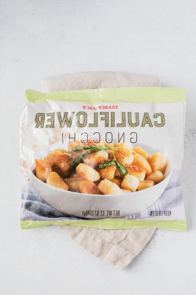 Bag of Trader Joe's cauliflower gnocchi.