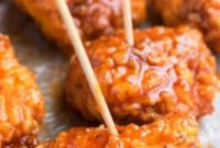 Sticky Honey Sriracha Baked Chicken Bites