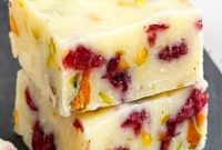 Cranberry Pistachio Condensed Milk Fudge