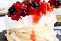 Mini Pavlovas with Whipped Cream and Berries