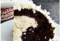 Cheesecake Stuffed Chocolate Snowball Cake