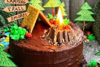 Easy Camping Cake for an Indoor Camping Party