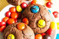 Easy Chocolate M and M Cake Mix Cookies