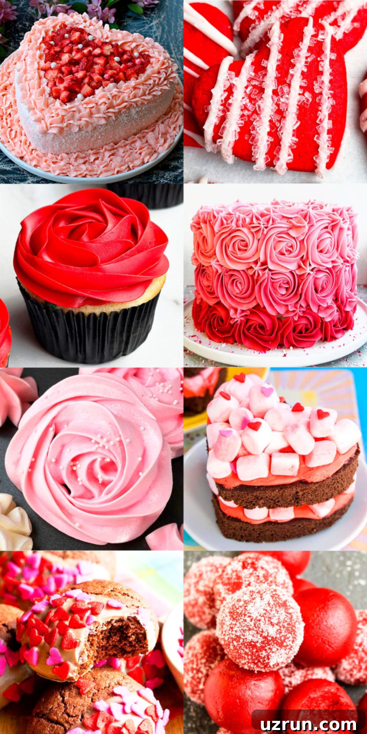 Delicious Food and Romantic Decor for Your Valentine's Day Party 4 Collage Image With Valentine's Day Food Ideas.