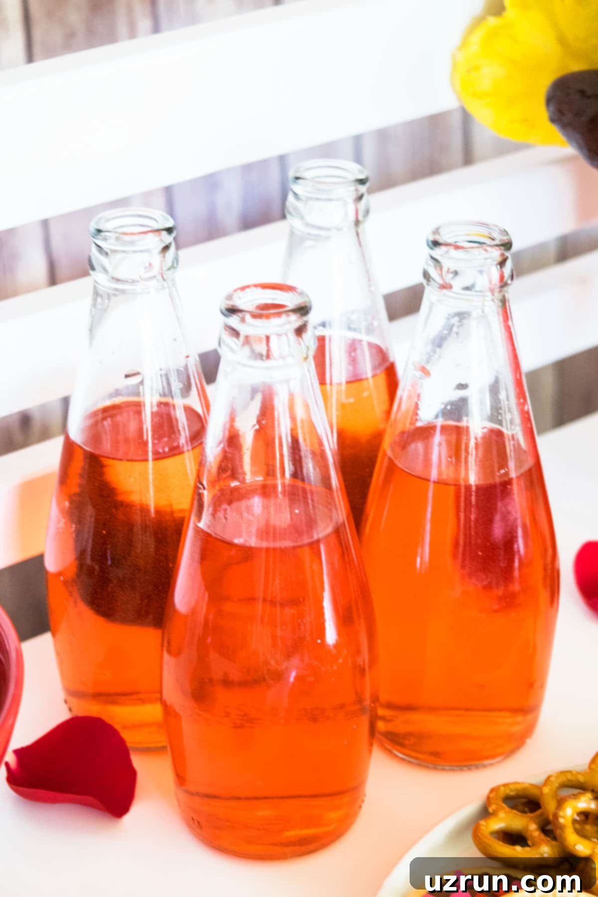 Delicious Food and Romantic Decor for Your Valentine's Day Party 10 Red Rose Punch in Glass Jars.