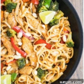 Authentic Chicken Pad Thai 6 Easy Chicken Pad Thai in Nonstick Pan.