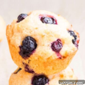 Glazed Lemon Blueberry Muffins 7 Stack of Easy Soft Lemon Blueberry Muffins.