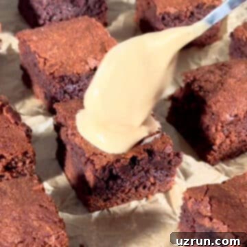 Mocha Espresso Brownies 12 Slices of brownies being topped off with glaze.