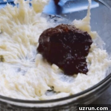 Effortless Blackberry Buttercream Frosting 5 Blackberry puree added to butter mixture.