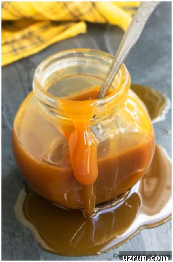 The Ultimate Homemade Caramel Sauce Recipe 4 Homemade Caramel Cream Dripping From Glass Jar With Spoon