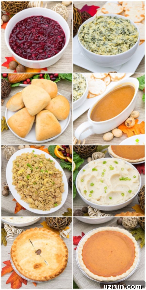 The Ultimate Thanksgiving Hosting Guide 3 A vibrant Thanksgiving spread featuring a variety of classic side dishes like mashed potatoes, stuffing, and cranberry sauce, perfectly arranged for serving.
