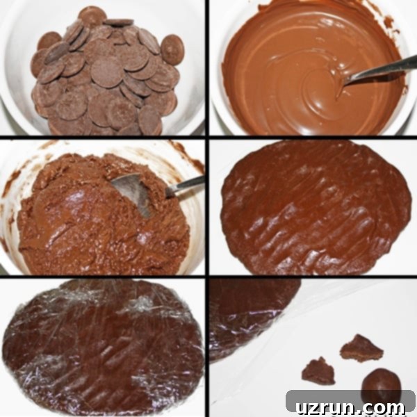 How to Make Modeling Chocolate 5 Collage Image With Step by Step Pictures on How to Make Modeling Chocolate or Candy Clay