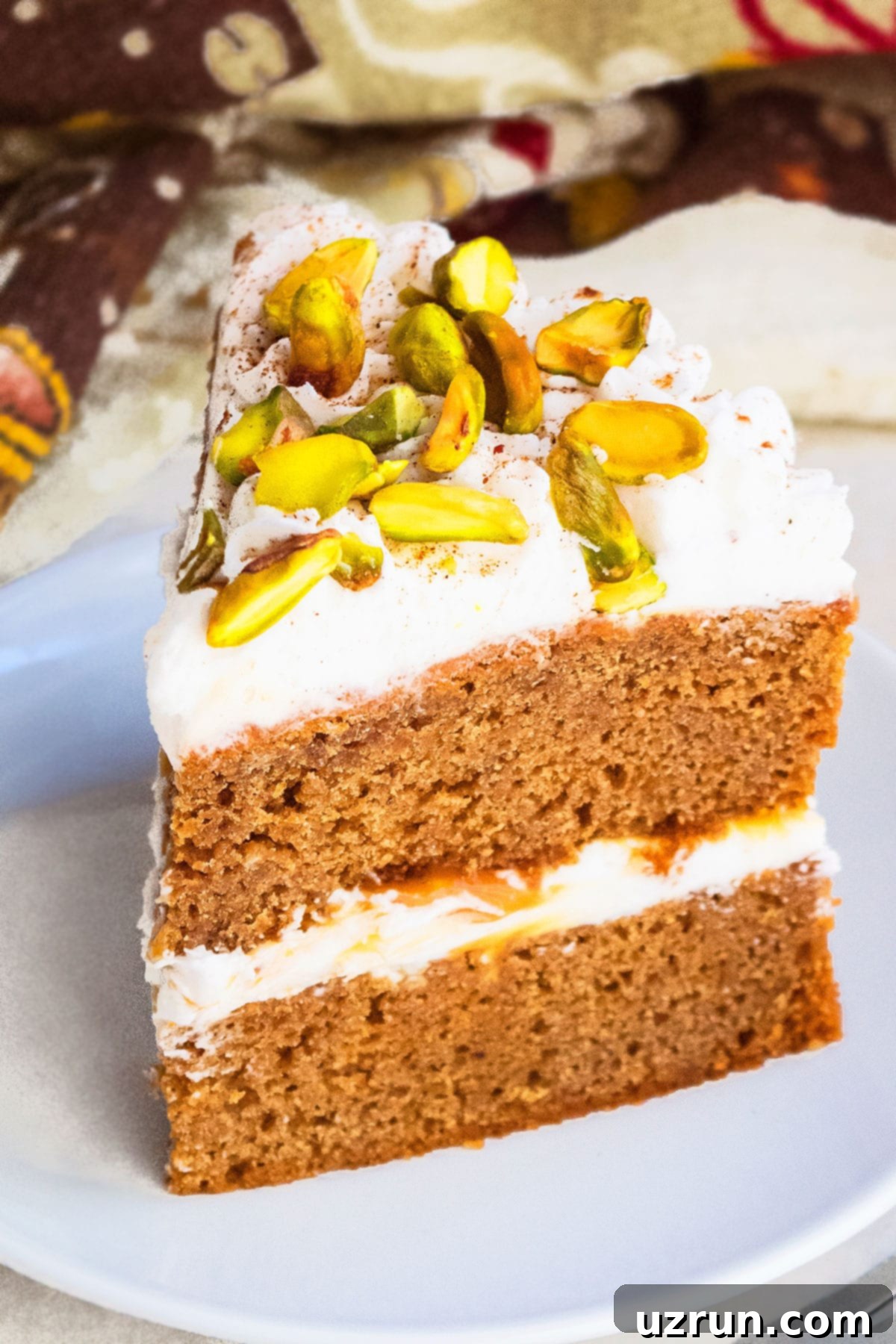 Easy Chai Spice Cake 4 Slice of Cake of White Dish.