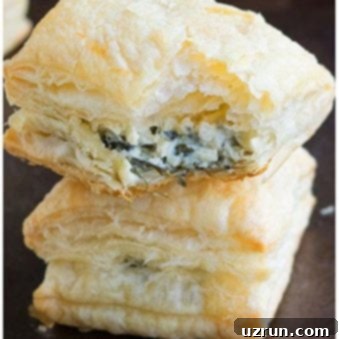 Irresistible Spinach and Feta Bites 6 Spinach Puffs Recipe (Spinach Cream Cheese Puff Pastry Appetizer)