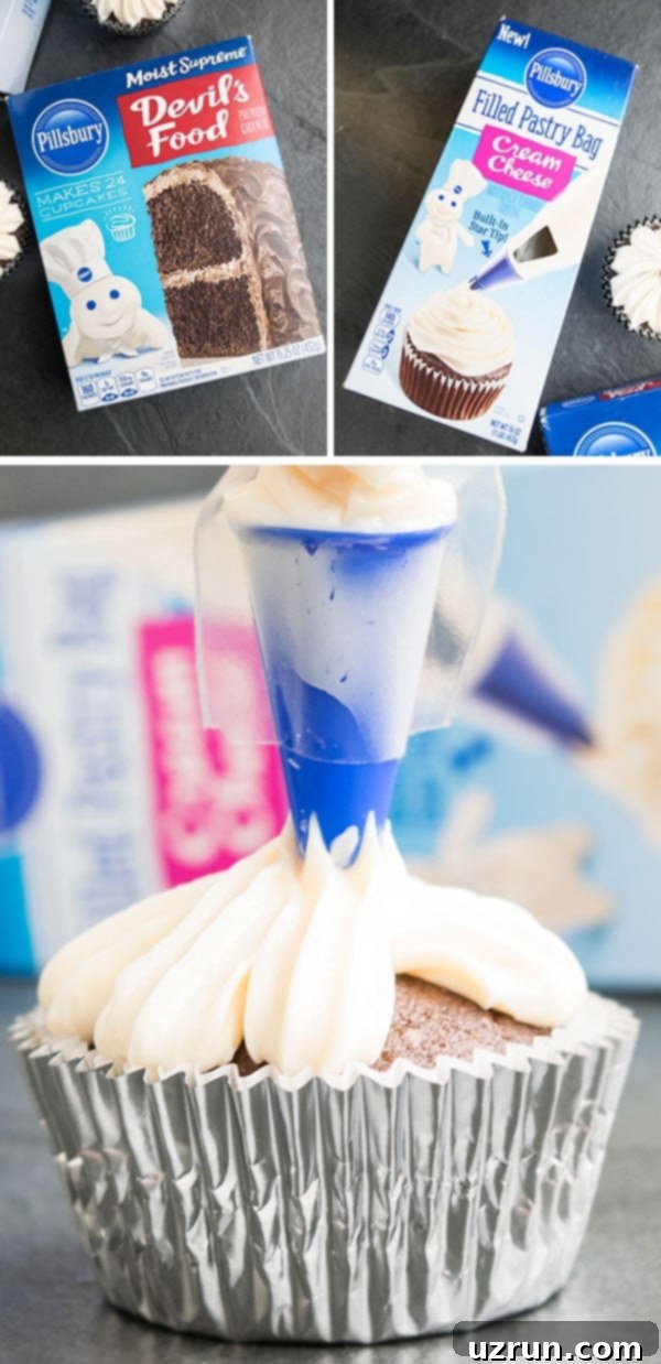 How to Make a Cupcake Bouquet 6 Collage Image With Pillsbury Cake Mix and Frosting