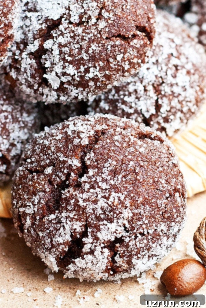 Easy Chocolate Coffee Cookies With Espresso Powder on Wood Base