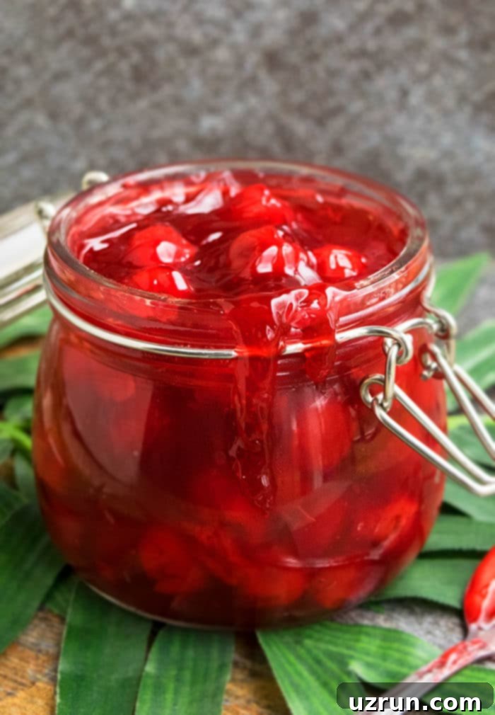 Easy Homemade Cherry Pie Filling With Fresh Cherries in Glass Jar
