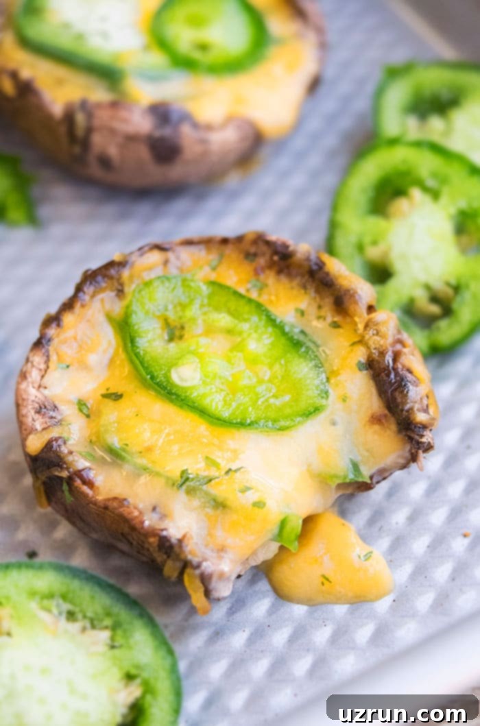 Cheesy Jalapeño Popper Stuffed Mushroom Recipe