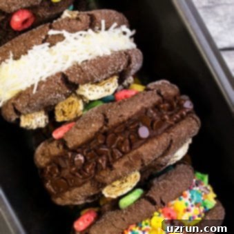 Easy Cake Mix Ice Cream Sandwiches 6 Easy Homemade Ice Cream Sandwiches With Cake Mix in Black Tray.
