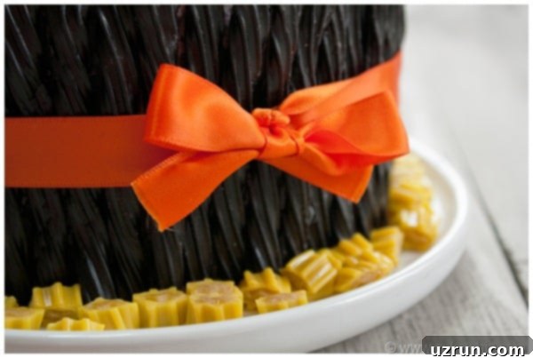 halloween twizzler cake 12 Closeup Shot of Bow Decoration on Cake