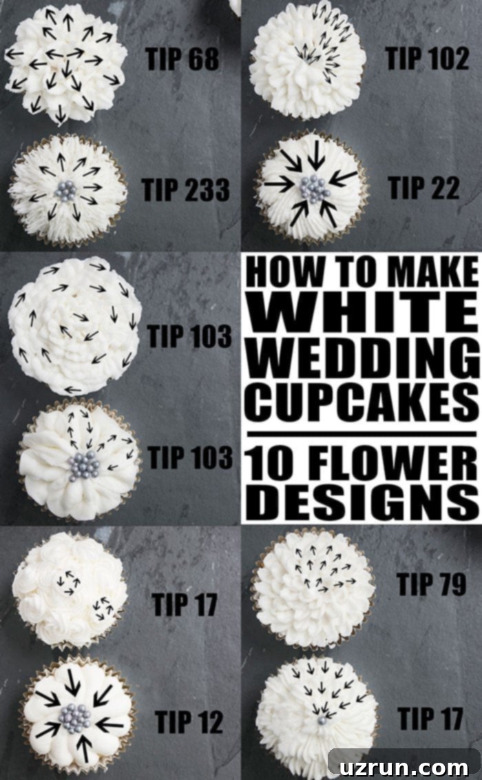Mastering Cupcake Decoration 17 Collage Image With Many Flower Cupcakes With Buttercream Icing and Various Pastry Tips