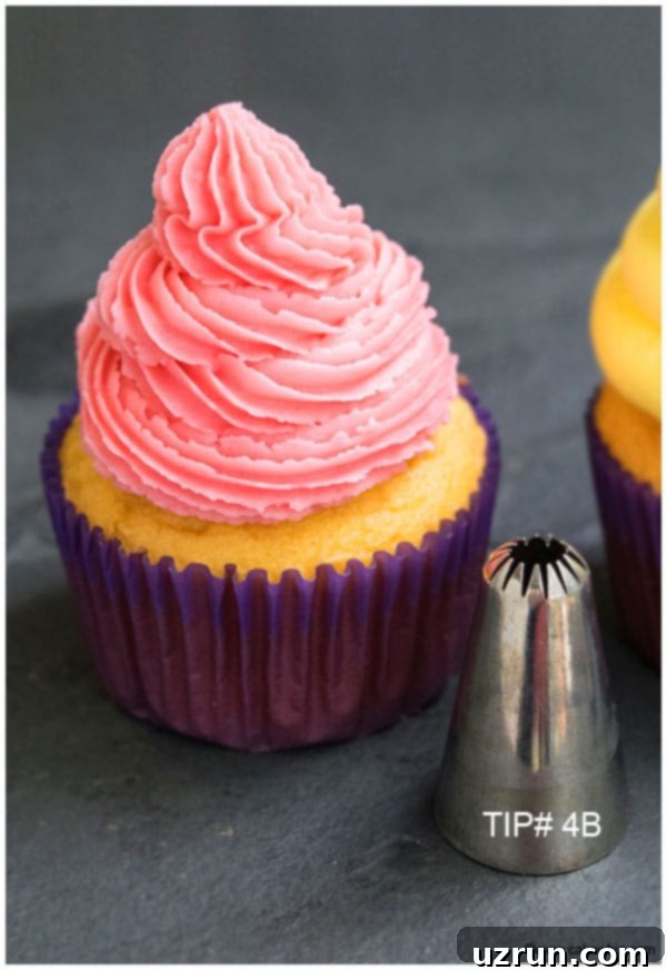 Mastering Cupcake Decoration 8 Cupcake With Pink Buttercream Icing Swirl Made With Pastry Tip 4B on Rustic Gray Background