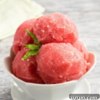 Healthy Watermelon Ice Cream in White Bowl.
