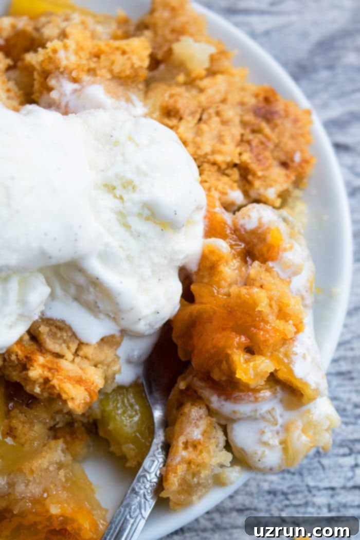 No-Fuss Peach Crumble Cake 4 Peach Dump Cake Recipe
