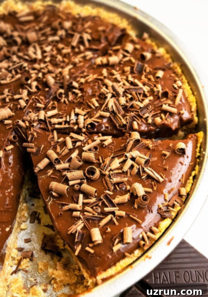 Classic No Bake Chocolate Peanut Butter Pie with Golden Graham Cracker Crust