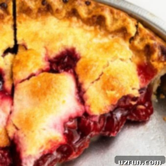 Effortless Cherry Pie From Scratch 5 Easy Homemade Cherry Pie Sliced in Aluminum Pie Dish