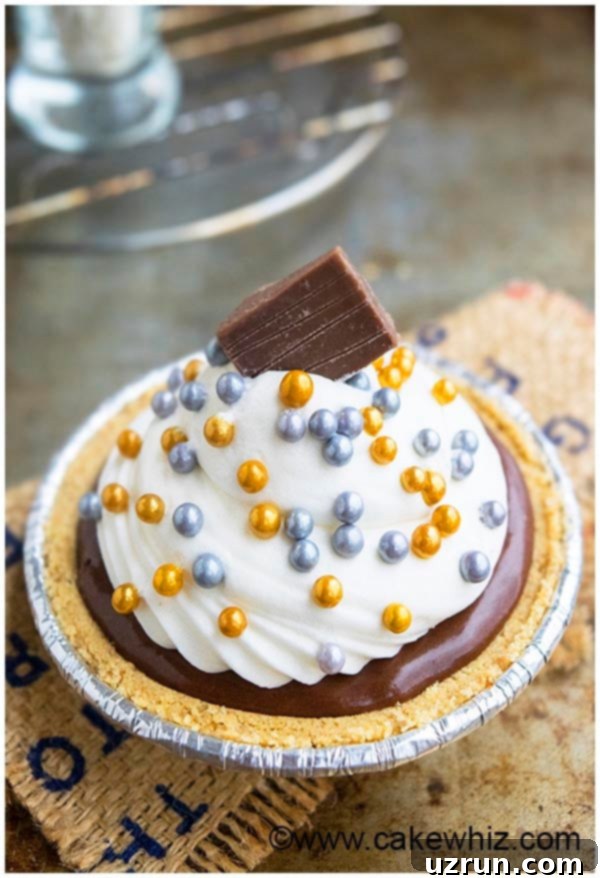 Easy No-Bake Chocolate Tart 2 Easy Homemade No Bake Chocolate Tart With Whipped Cream on Rustic Background