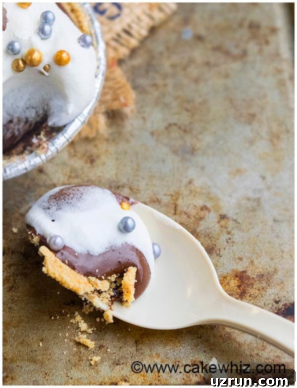 Easy No-Bake Chocolate Tart 4 Spoonful of Chocolate Filling- Closeup Shot