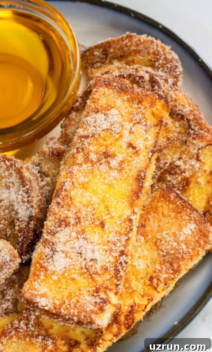Homemade French Toast Sticks - Golden brown, perfectly cooked