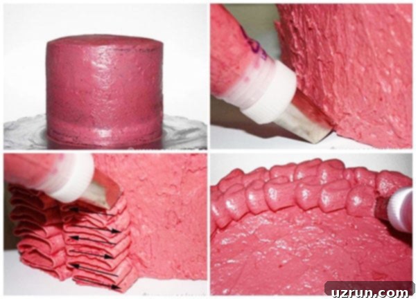 Mastering the Buttercream Ruffle Cake 3 How to Make Buttercream Ruffles Cake- Step By Step Process Collage