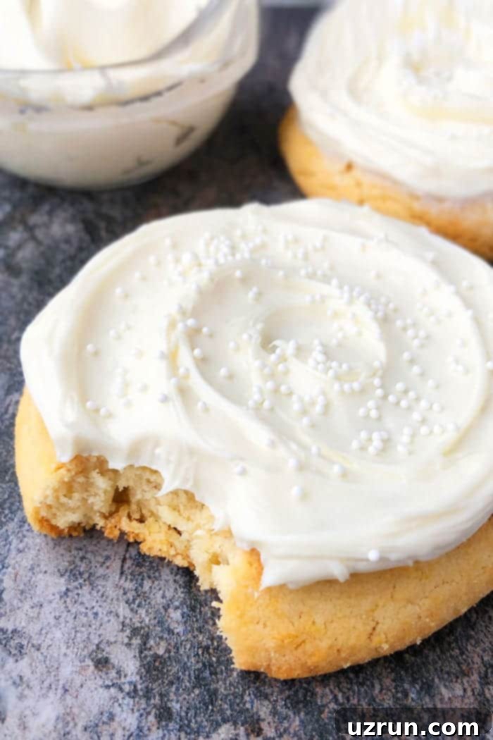 The Ultimate Easy Sugar Cookie Frosting 3 Partially Eaten Iced Sugar Cookie.