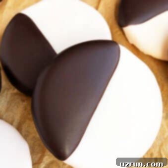 Ebony and Ivory Moon Cookies 6 Easy Homemade NYC Black and White Cookies on Brown Paper