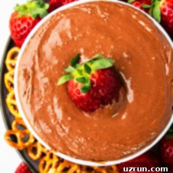Whipped Chocolate Fruit Dip 5 Best Easy Chocolate Fruit Dip in White Bowl- Overhead Shot