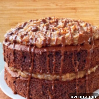 Easy German Chocolate Cake from a Mix 7 Easy Homemade German Chocolate Cake on White Plate With Wood Background
