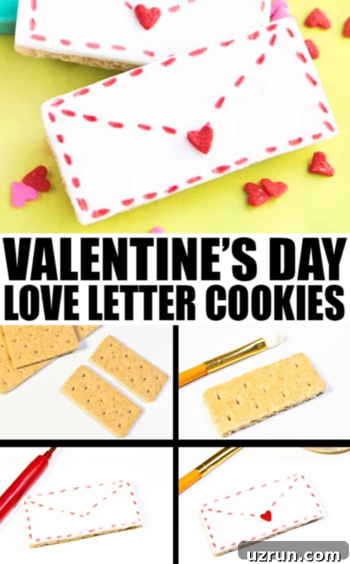 Love Letter Valentine Cookies 4 Collage Image With Step by Step Pictures on How to Make Love Letter Cookies