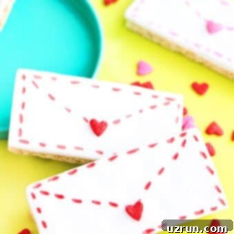 Love Letter Valentine Cookies 7 Easy Valentine's Day Cookies (Love Letter Cookies) Placed on Yellow Paper with Heart Sprinkles