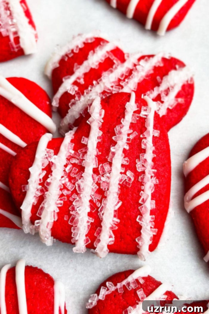 Easy Cake Mix Heart Cookies 3 Cut Out Heart Shaped Cookies Decorated with Royal Icing and Sanding Sugar