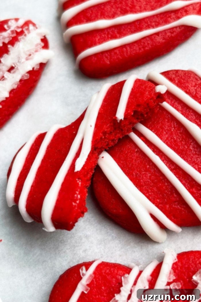 Easy Cake Mix Heart Cookies 6 Valentine's Day Red Cookies With Partial Bite