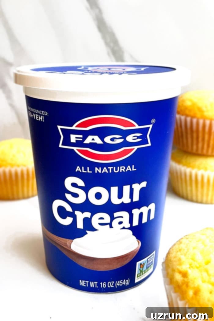 Yellow Cupcakes With Chocolate Frosting 4 Jar of FAGE Sour Cream on White Background With Cupcakes Around It