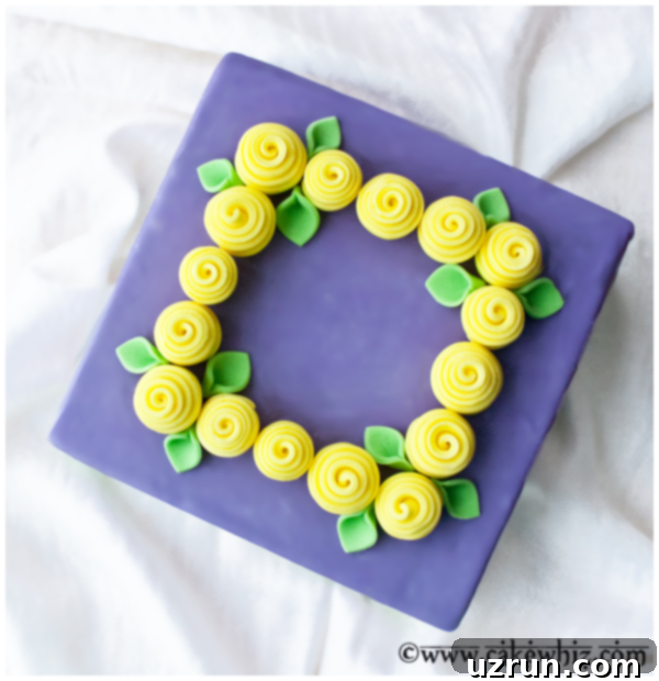 Crafting Simple Fondant Ribbon Roses 3 Easy Homemade Fondant Ribbon Roses on Purple Cake