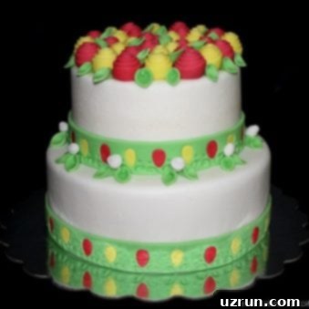 Crafting Simple Fondant Ribbon Roses 7 Decorated White Cake With Easy Fondant Roses on Black Background