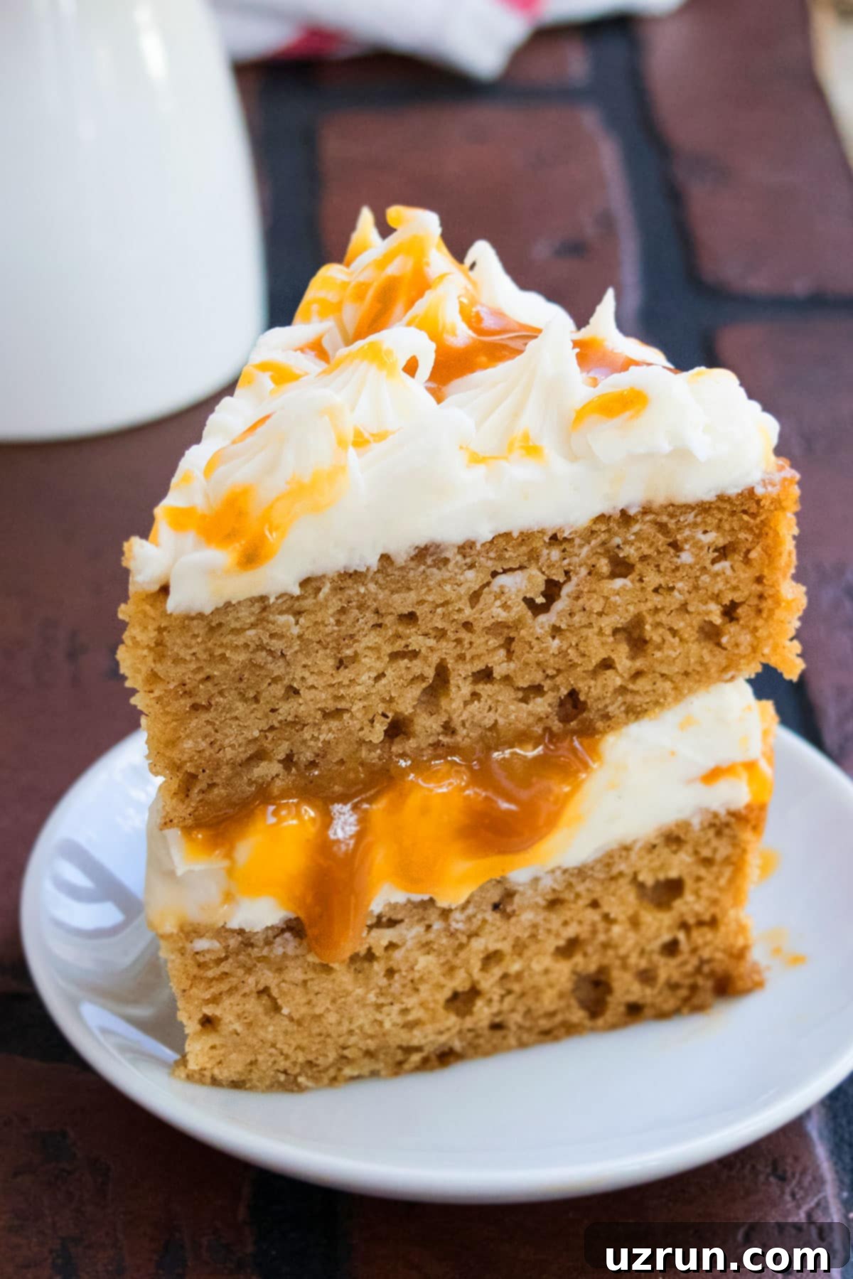 Easy Applesauce Cake 4 Slice of Cake on White Dish