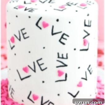 Easy Love Cake for Valentine's Day 5 Easy Love Cake on White Plate With Pink Background