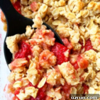 Sweet Strawberry Crumble 6 Easy Homemade Strawberry Crumble in Glass Baking Dish