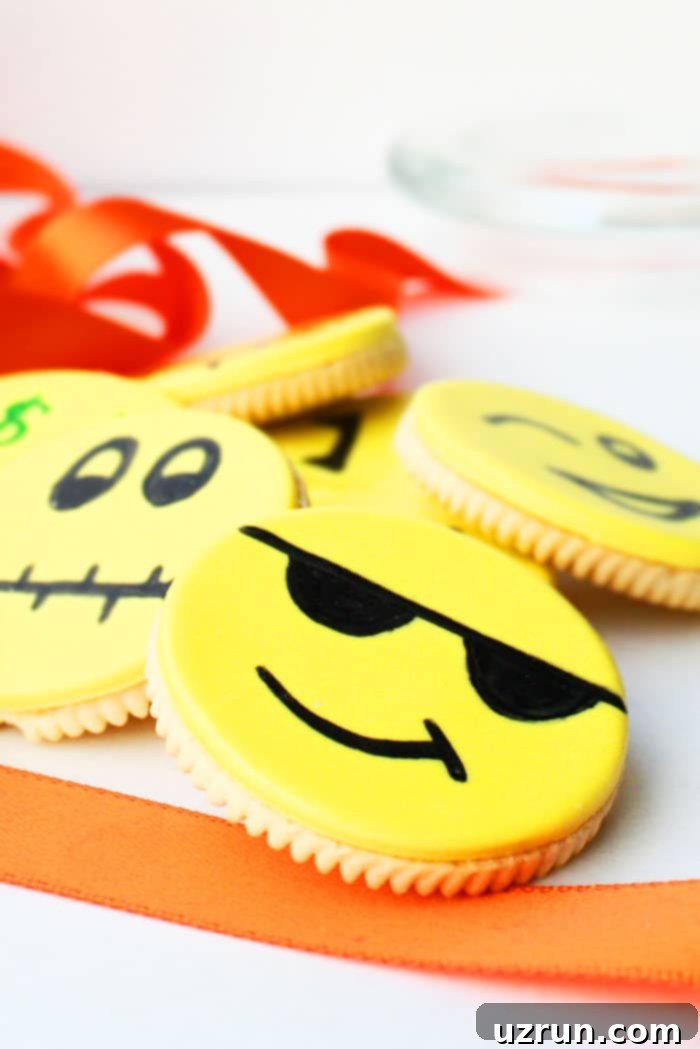 Emoji Cookies 4 Homemade DIY Emoticon Oreos on White Background