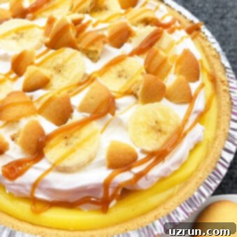 Easy Banana Cream Pie 6 Easy No Bake Banana Cream Pie on Gray Background